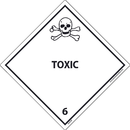 Toxic 6 Dot Placard Label (DL87AL)