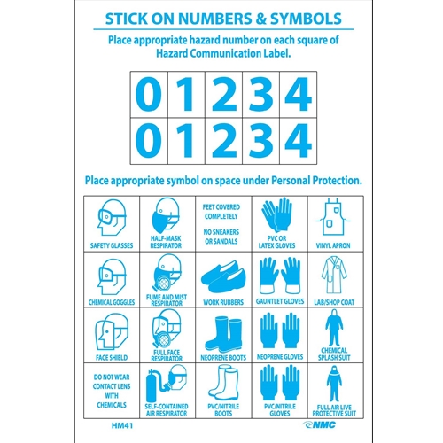 Personal Protection Numbers & Symbols Right-To-Know Label (HM41)