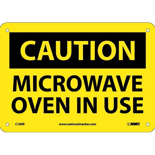 Caution Microwave Oven In Use Sign (C180R)