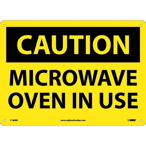 Caution Microwave Oven In Use Sign (C180RB)