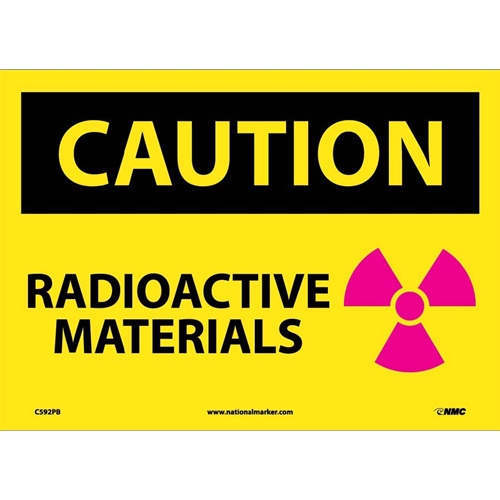 Caution Radioactive Materials Sign (C592PB)