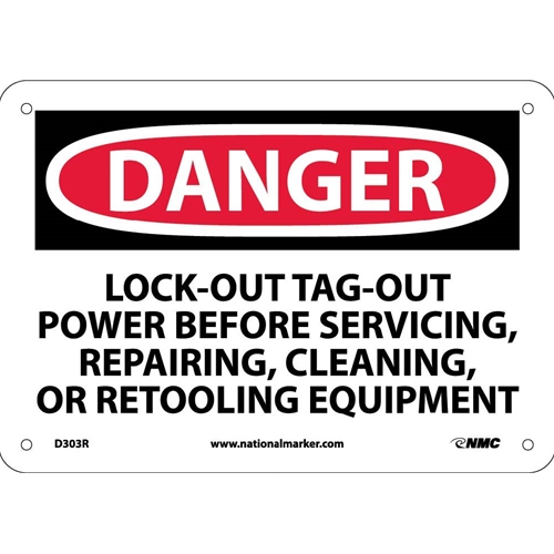 Danger Lock-Out Tag-Out Power Before Use Sign (D303R)