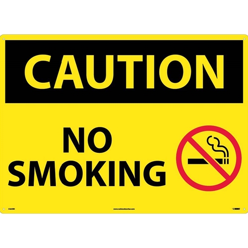 Large Format Caution No Smoking Sign (C564RD)