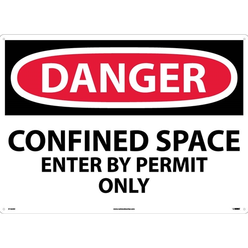 Large Format Danger Confined Space Enter By Permit Only Sign (D162AD)