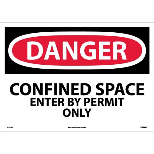 Large Format Danger Confined Space Enter By Permit Only Sign (D162PC)