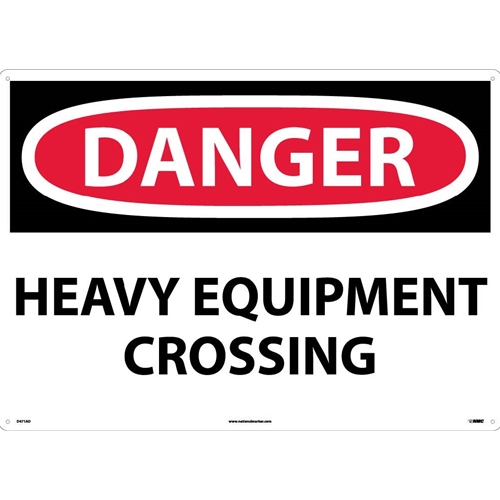 Large Format Danger Heavy Equipment Crossing Sign (D471AD)