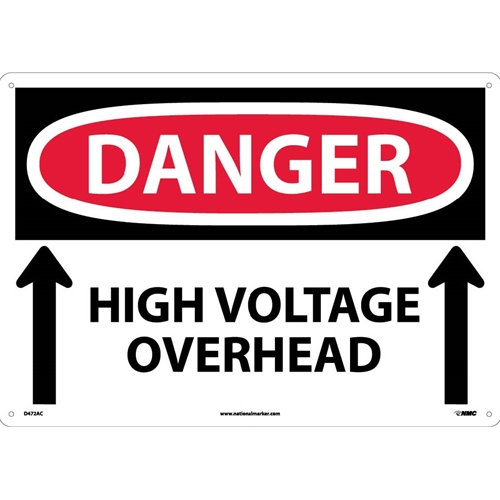 Large Format Danger High Voltage Overhead Sign (D472AC)