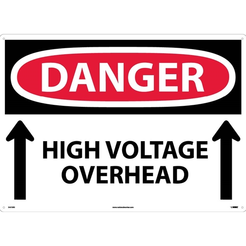 Large Format Danger High Voltage Overhead Sign (D472RD)