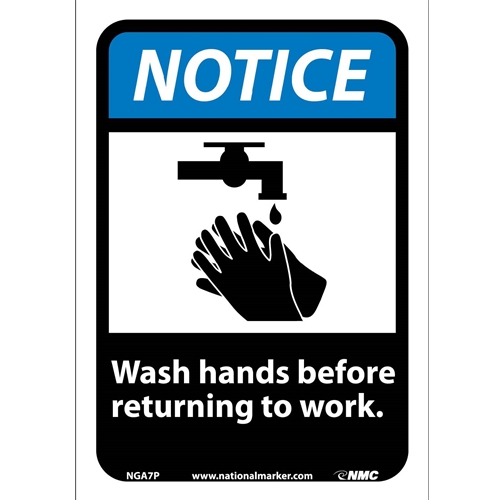 Notice Wash Hands Before Returning To Work Sign (NGA7P)