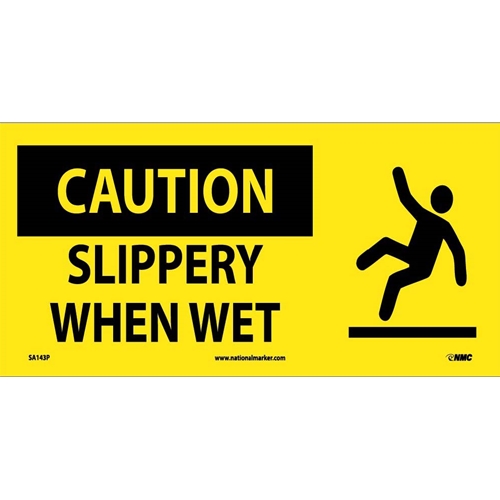 Caution Slippery When Wet Sign (SA143P)