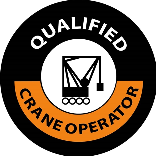 Qualified Crane Operator Hard Hat Emblem (HH58R)