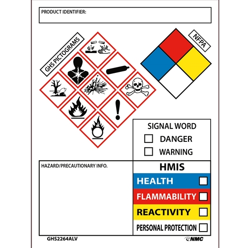 Ghs Secondary Container Labels (GHS2264ALV)
