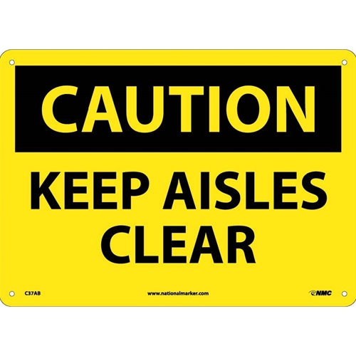 Caution Keep Aisles Clear Sign (C37AB)