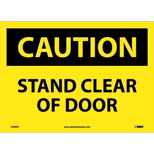 Caution Stand Clear Of Door Sign (C399PB)