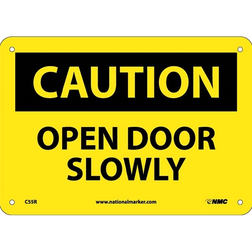 Caution Open Door Slowly Sign (C55R)
