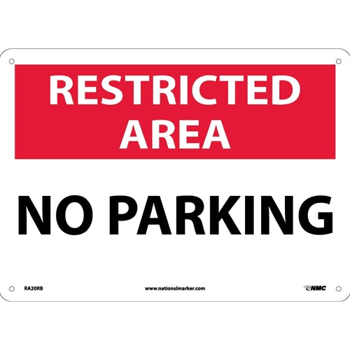 Restricted Area No Parking Sign (RA20RB)