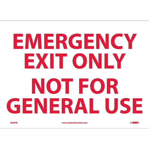 Emergency Exit Only Not For General Use Sign (M45PB)