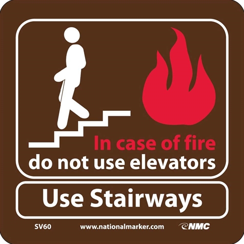 In Case Of Fire Do Not Use Elevators Sign (SV60)