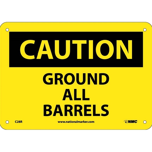 Caution Ground All Barrels Sign (C28R)