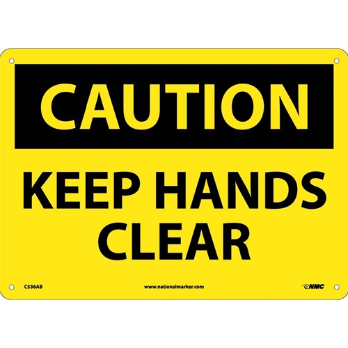 Caution Keep Hands Clear Sign (C536AB)