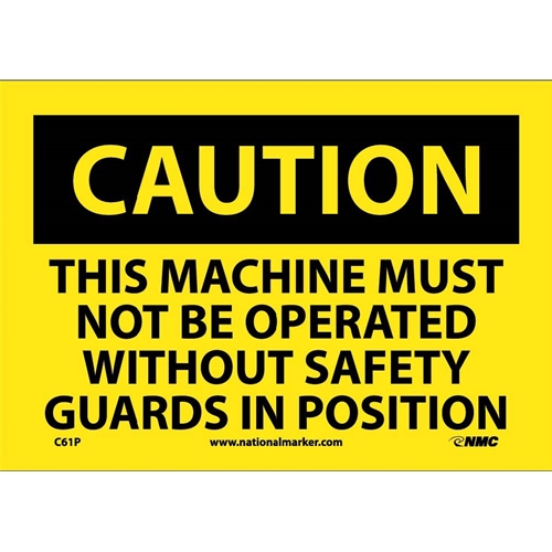 Caution Machine Safety Sign (C61P)