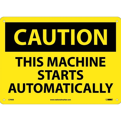 Caution This Machine Starts Automatically Sign (C79AB)