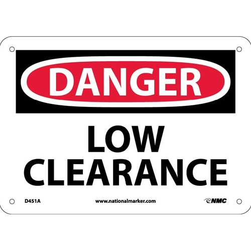 Danger Low Clearance Sign - Bilingual (D451A)