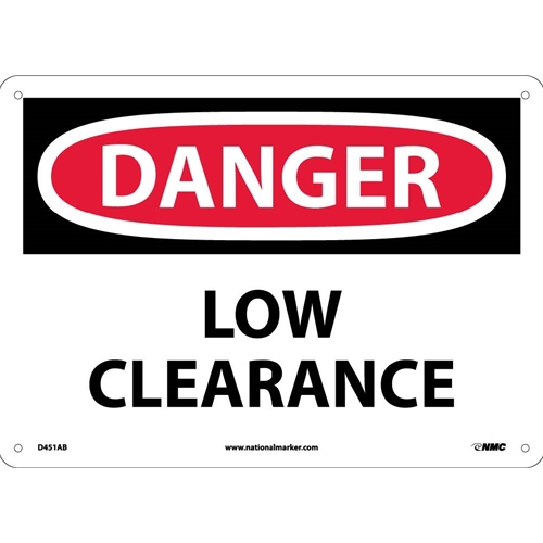 Danger Low Clearance Sign - Bilingual (D451AB)