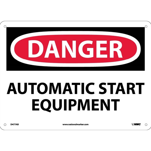 Danger Automatic Start Equipment Sign (D477AB)