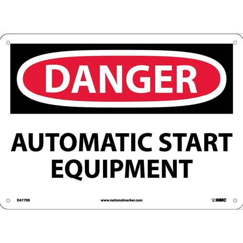 Danger Automatic Start Equipment Sign (D477RB)