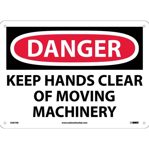 Danger Keep Hands Clear Of Moving Machinery Sign (D567AB)