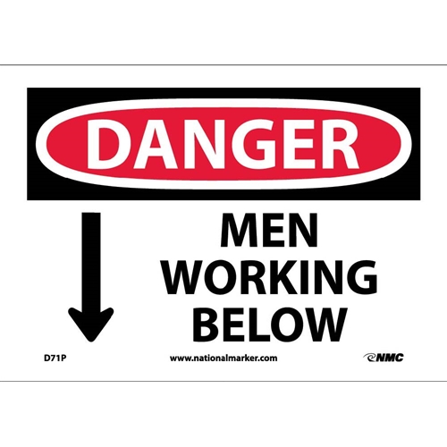 Danger Men Working Below Sign (D71P)