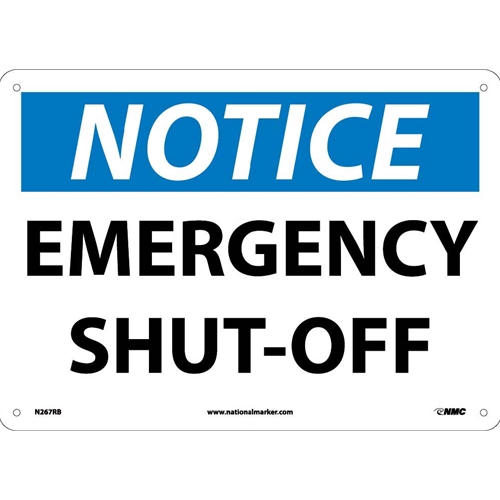 Notice Emergency Shut-Off Sign (N267RB)