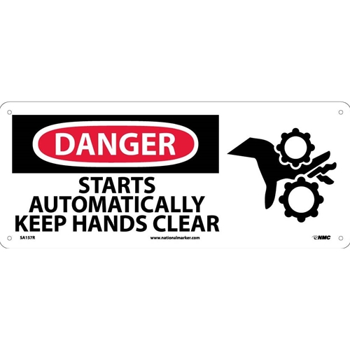 Danger Starts Automatically Keep Hands Clear Sign (SA157R)