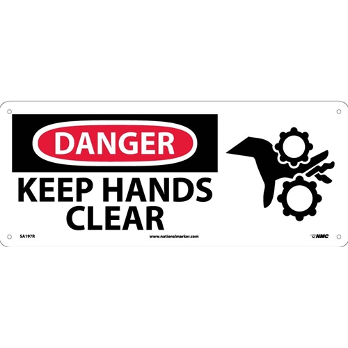 Danger Keep Hands Clear Sign (SA197R)