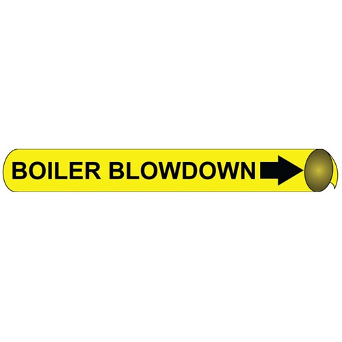 Boiler Blow Down Precoiled/Strap-On Pipe Marker (A4007)