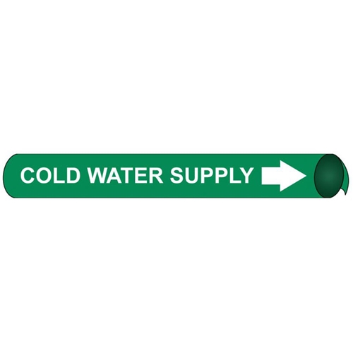 Cold Water Supply Precoiled/Strap-On Pipe Marker (G4021)