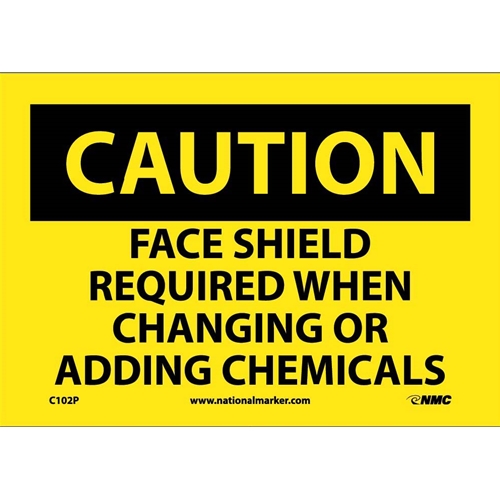Caution Face Shield Protection Sign (C102P)