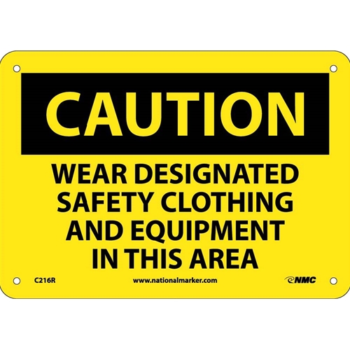 Caution Designated Ppe In This Area Sign (C216R)
