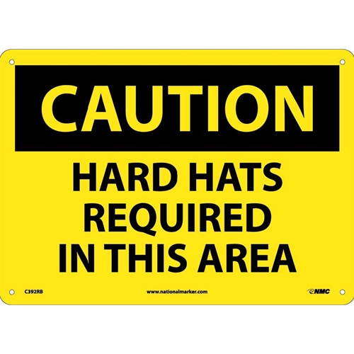 Caution Hard Hats Required In This Area Sign (C392RB)