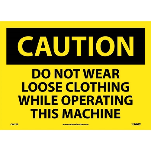 Caution Do Not Wear Gloves Sign (C467PB)