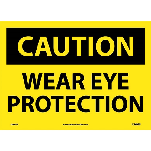 Caution Wear Eye Protection Sign (C646PB)