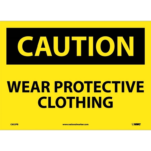 Caution Wear Protective Clothing Sign (C652PB)
