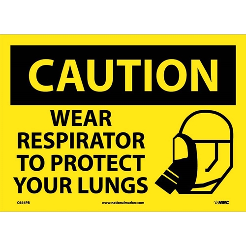Caution Wear Respirator To Protect Your Lungs Sign (C654PB)