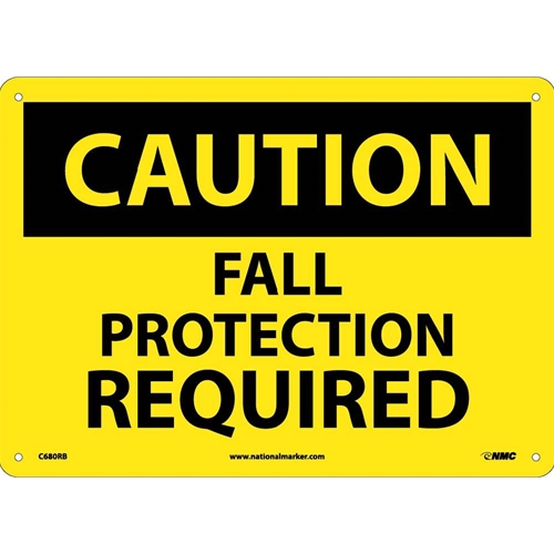 Caution Fall Protection Required Sign (C680RB)