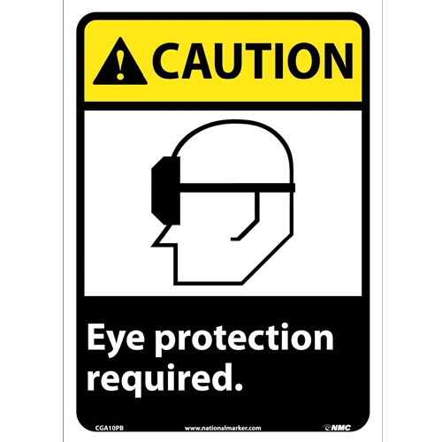 Caution Eye Protection Required Sign (CGA10PB)