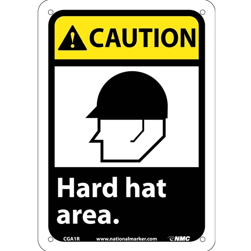 Caution Hard Hat Area Sign (CGA1R)