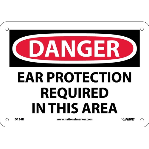 Danger Ear Protection Required In This Area Sign (D134R)