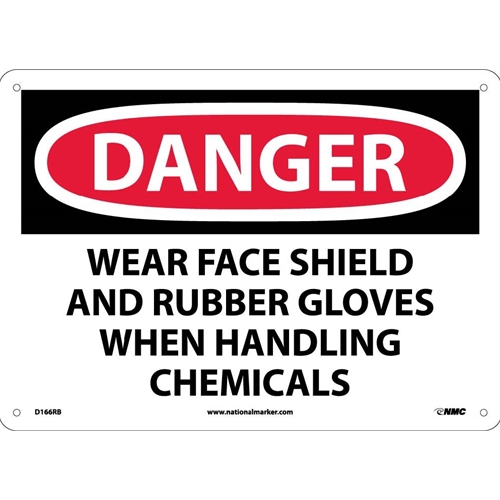 Danger Wear Ppe When Handling Chemicals Sign (D166RB)