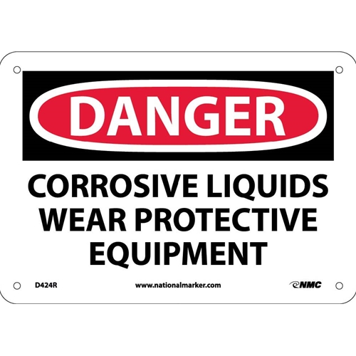 Danger Corrosive Liquids Sign (D424R)